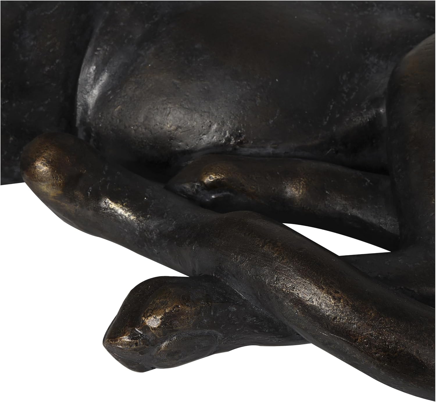 Deco 79 Polystone Leopard Decorative Sculpture Laying Home Decor Statue, Accent Figurine 29" x 14" x 13", Black - Image 4