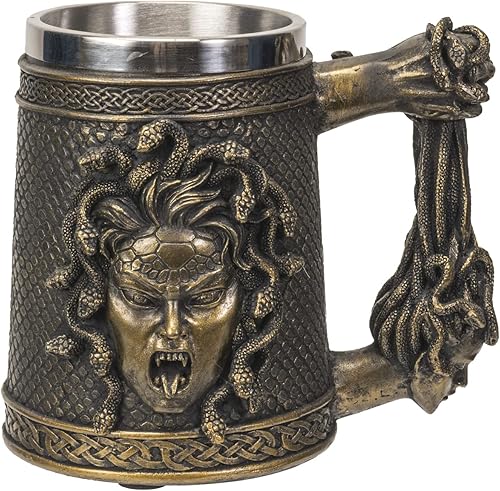 SUMMIT COLLECTION Gorgon's Curse Severed Medusa - Taza de 16 onzas líquidas con diseño de mitología griega