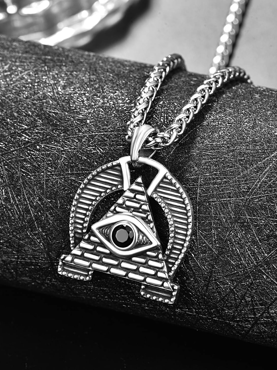 Evil Eye Necklace for Men 925 Sterling Silver Protection Necklace Cool Men's Necklaces
