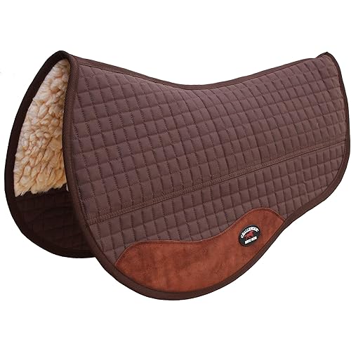 CHALLENGER 28" x 30" Western Quilted Fleece Padded Barrel Saddle Pad Brown 39109