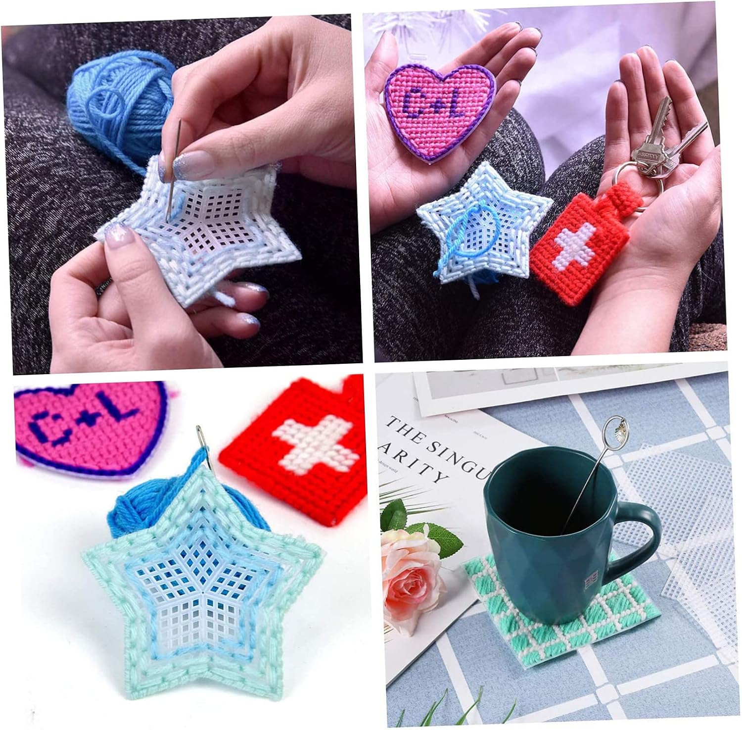 70sheets Butterfly Embroidery Mesh Canvas DIY Cross Stitch Plastic Mesh Embroidery Squares