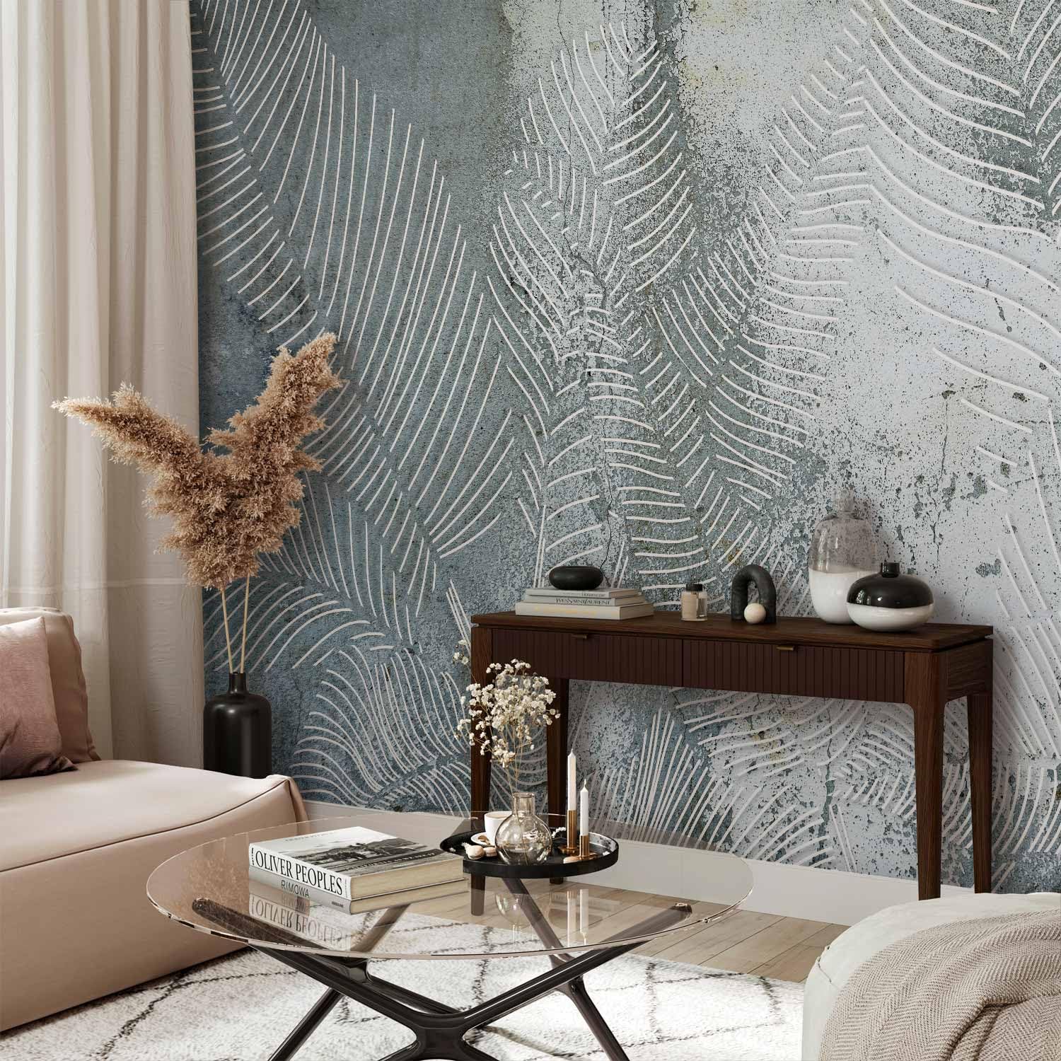 artgeist Wall Mural Leaves 116x83 in - Peel and Stick Self-Adhesive Wallpaper Removable Large Sticker Foil Wall Decor Print Picture Image Nature Botanical Like Painted a-C-0185-a-a