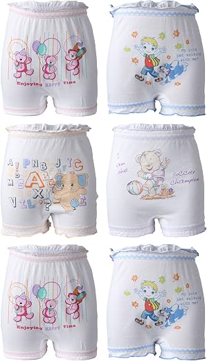 BODYCARE Boys' &amp; Girls' Cotton Bloomers (Pack of 6) (Color &amp; Print May Vary)
