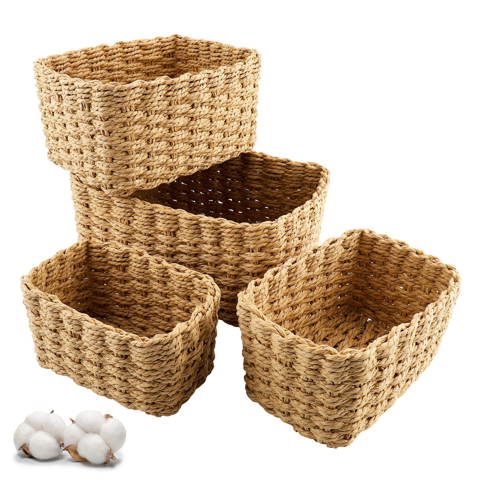 lot 4 paniers rangement empilables