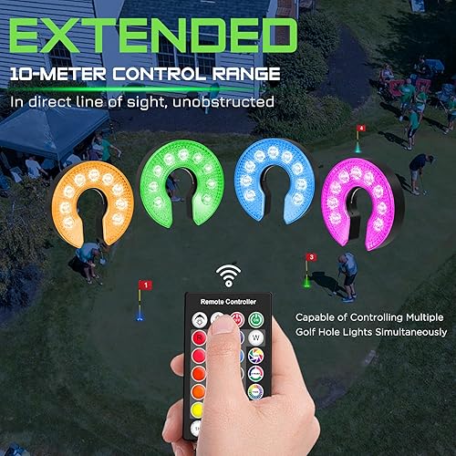 Miniatura 4 de KINGTOP Luz de hoyo de golf LED recargable - Impermeable, lente de iluminación enfocada, control remoto, perfecta para práctica nocturna de golf en