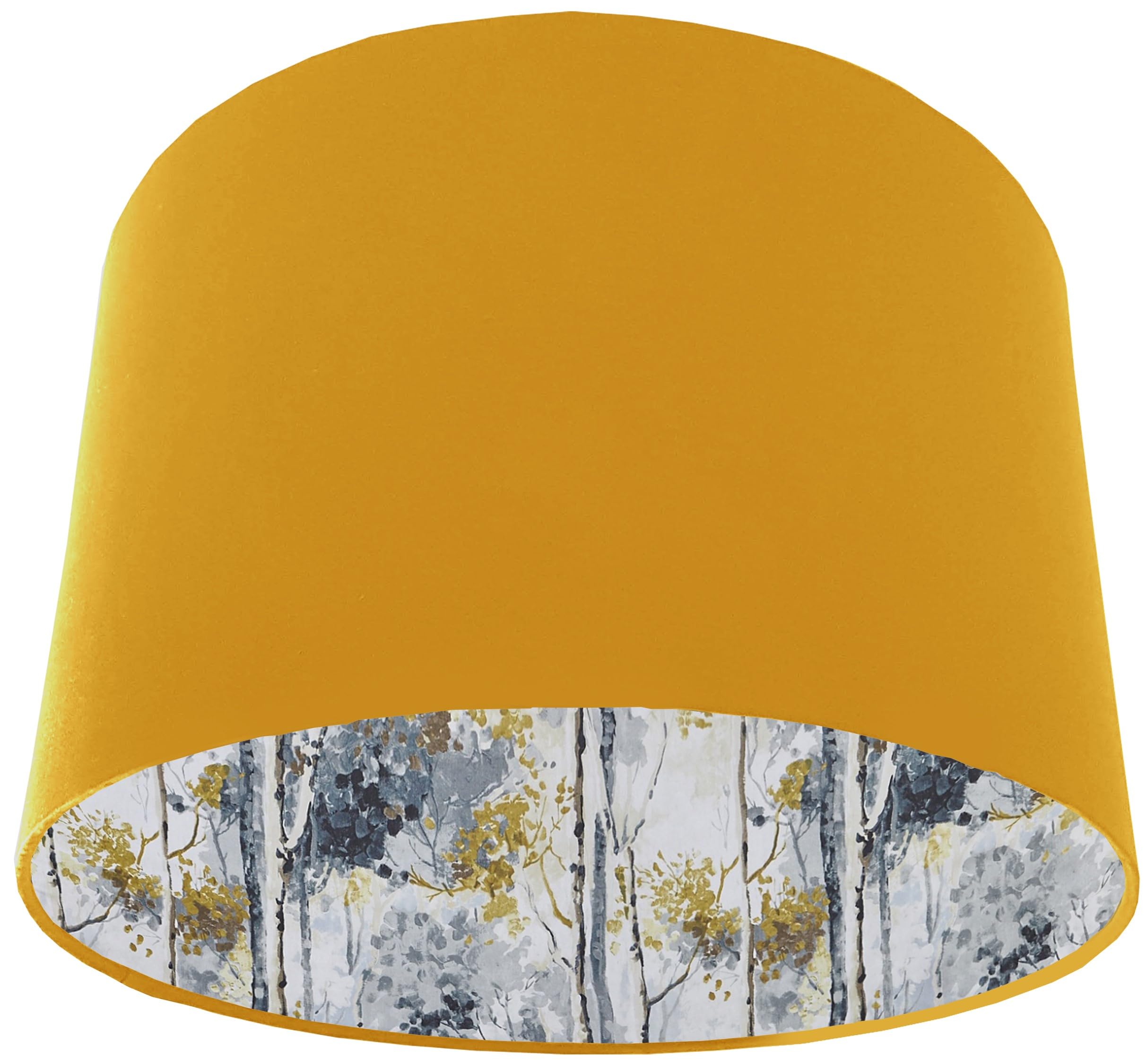 Silver Birch Lined Light Shade with Choice of Colour (Yellow)