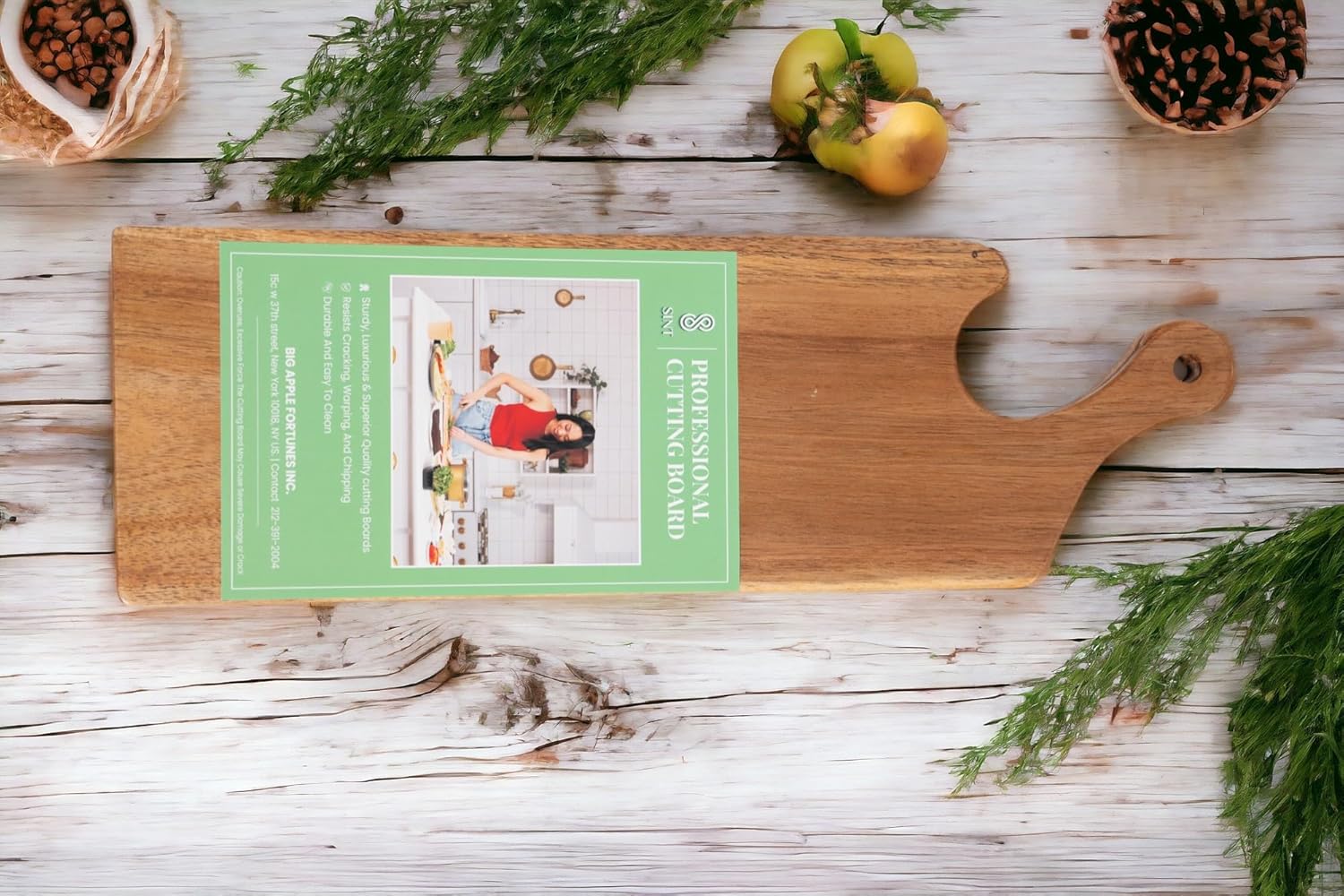 SINT Bamboo Cutting Boards for Kitchen Set with Juice Groove – Wood Cutting Board Thick Chopping Board for Meat Vegetables Fruit, Easy Grip Serving Board, Food Prep Board, Durable Kitchen Essentials