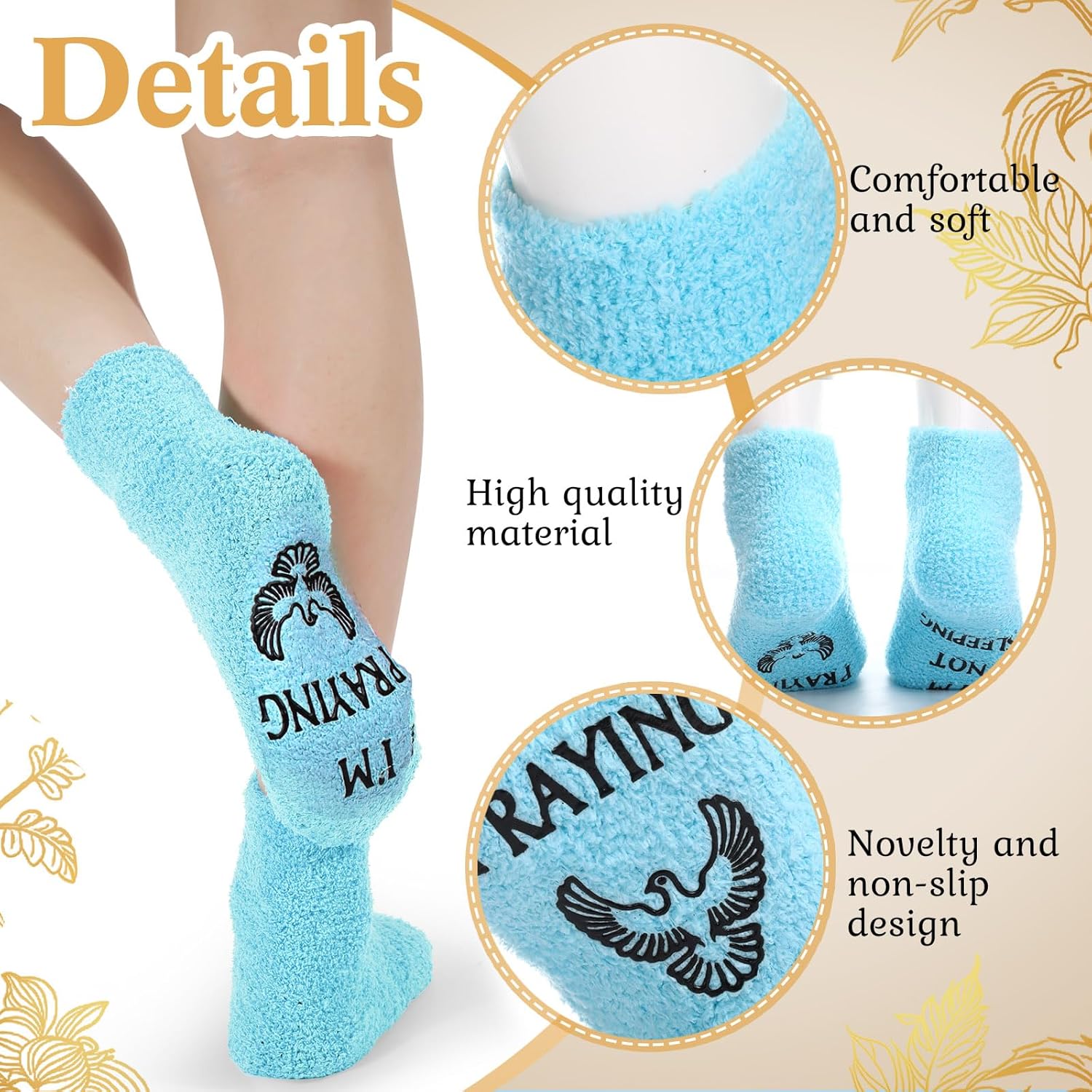 12 Pairs Christian Socks Funny Praying Fuzzy Jesus Socks Religious Gifts, I'm Not Sleeping, I'm Praying Novelty for Adults Men Women Appreciation Easter Gifts Bulk, 12 Colors - Image 2