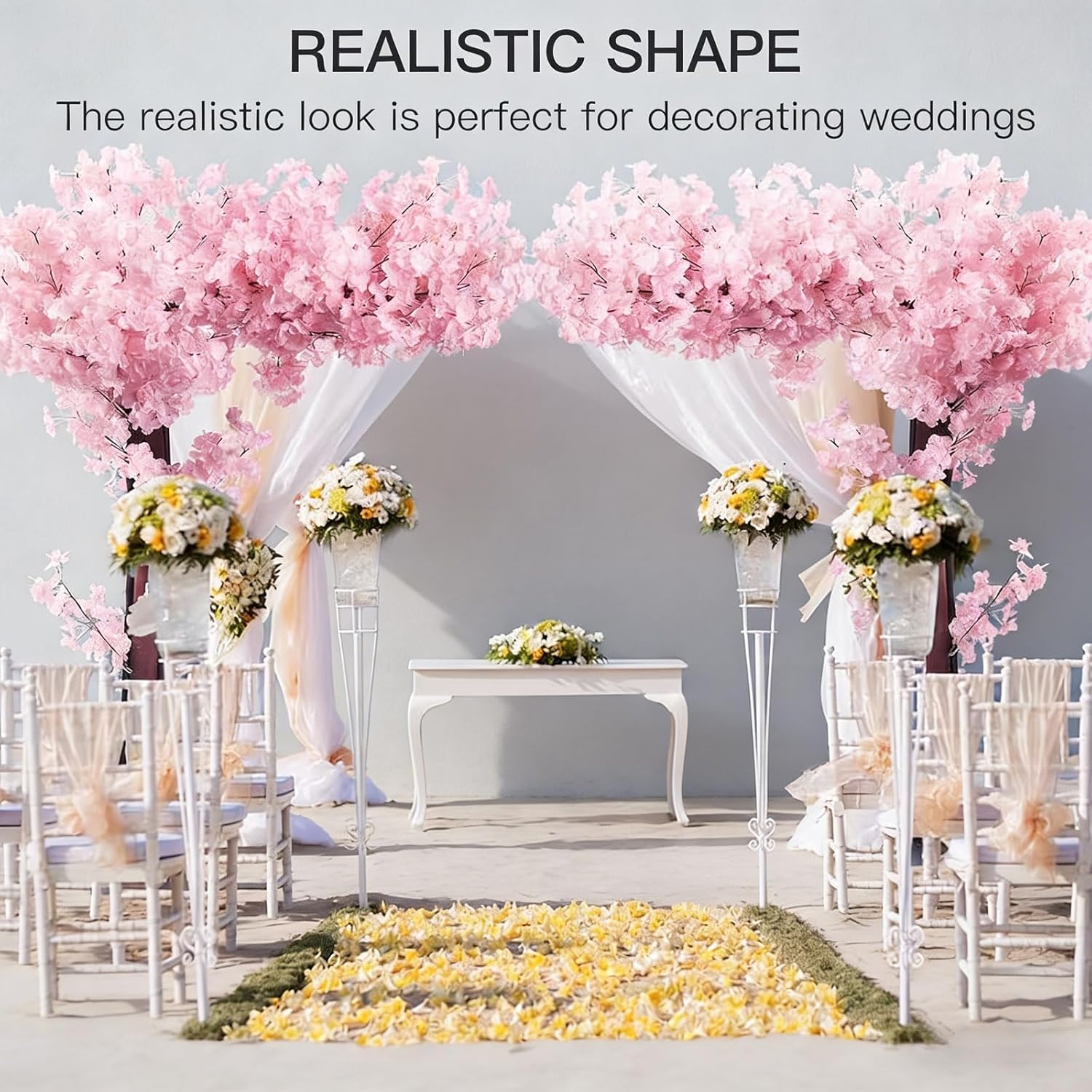 Artificial Cherry Blossom Trees Pink for Indoor Outdoors,Handmade Fake Cherry Blossom Tree for Living Room Wedding Party Office Shopping Hotel Restaurant Home Decor,250 * 250cm