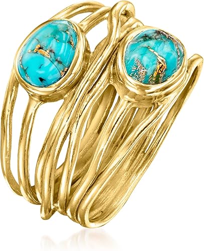 Vista 3 de Ross-Simons Gemstone Highway Ring in 18kt Gold Over Sterling