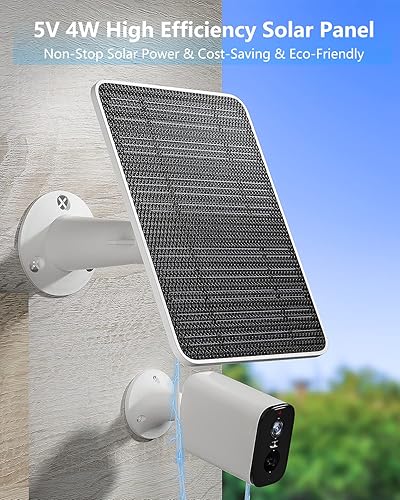 Miniatura 2 de Panel solar para cámara de seguridad, cargador de paneles solares de 5 V 4 W compatible con Eufycam 2C2C Pro22 ProE20E40E, puerto micro USB y tipo