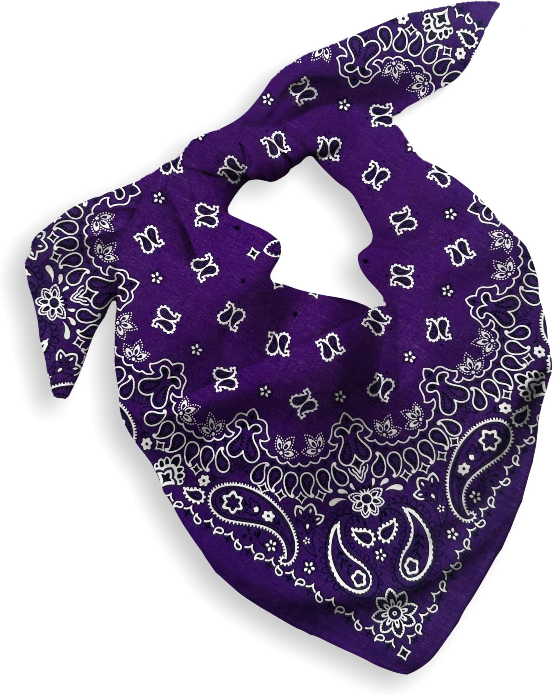 1 Pack Cotton Bandana for Women Men Gift Packaging - Cowgirl Cowboy Accessory Headband Scarf Neckerchief - Large Paisley Hair Face Covering