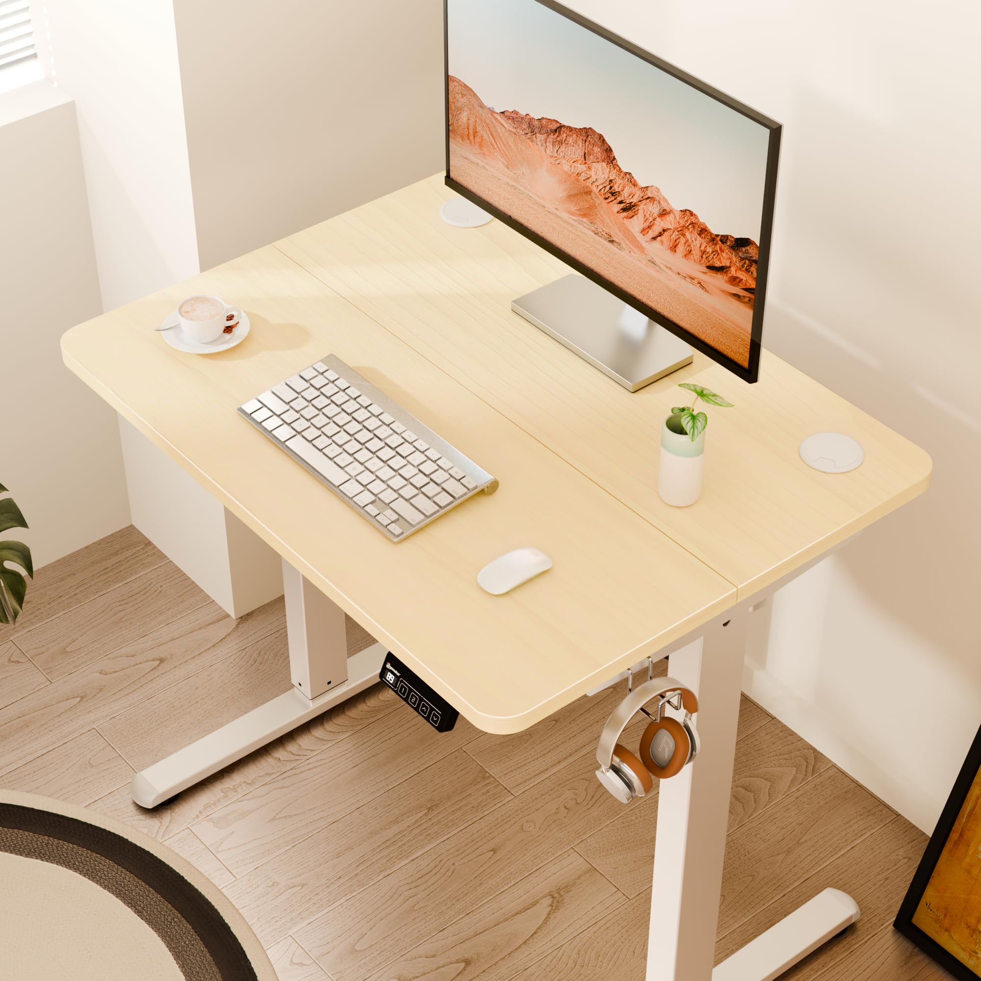 Amazon | ERGOMAKER 電動式昇降デスク スタンディング（幅80×奥行60cm