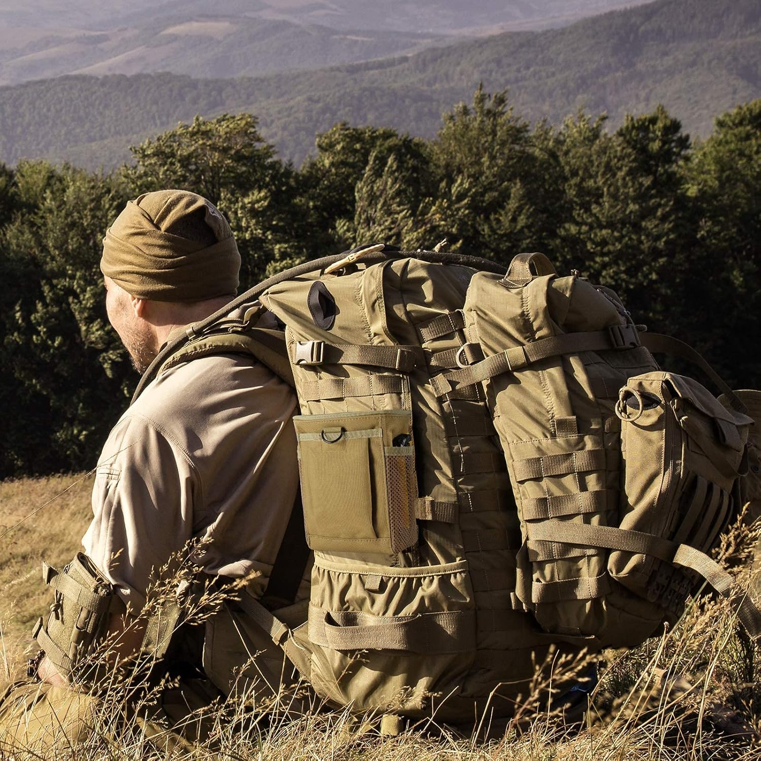 2 Pack Molle Pouches & 2 Pack Tactical Molle Drawstring Magazine Dump Pouches & 2 Pack Tactical MOLLE Water Bottle Pouches