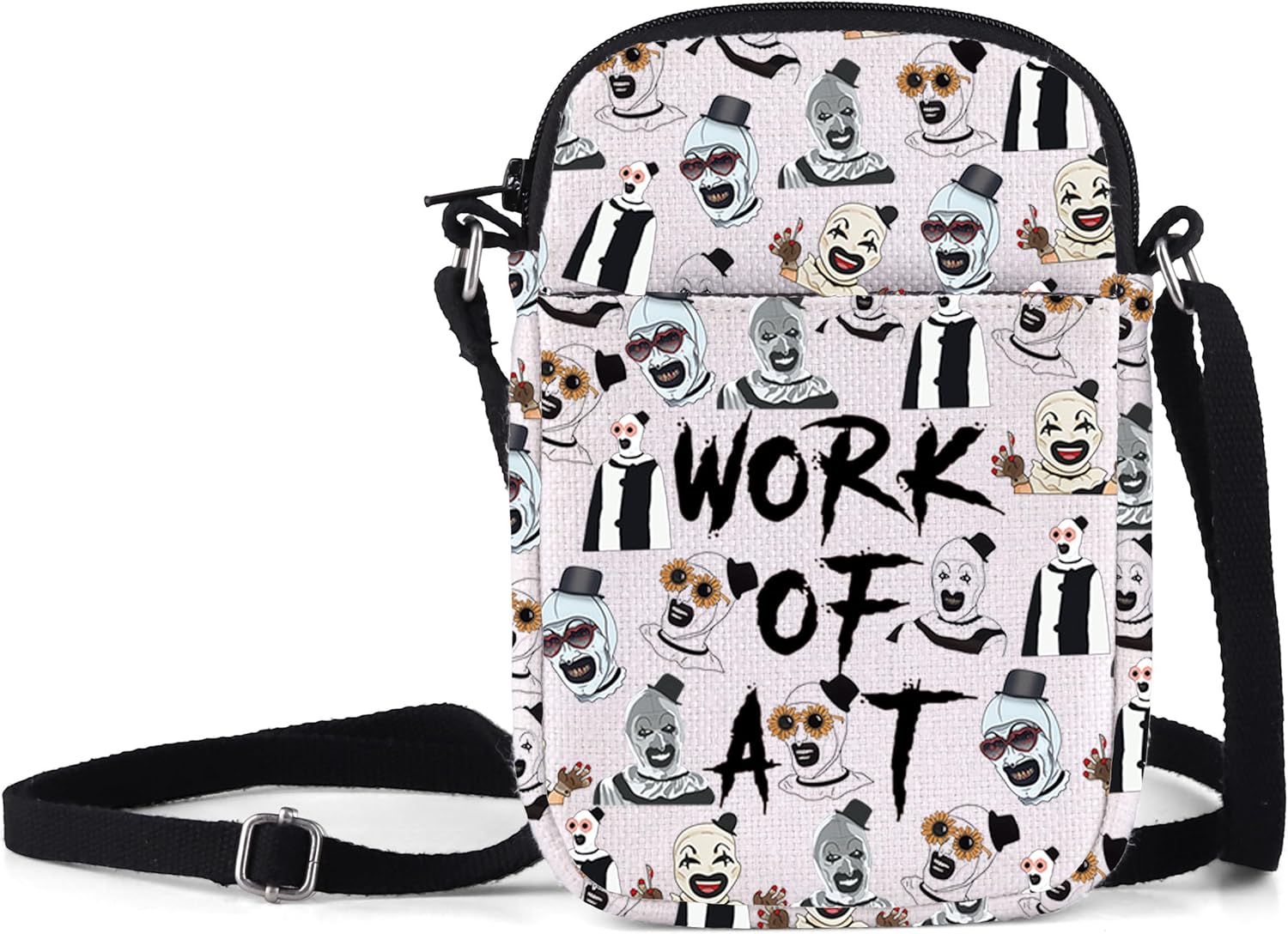 MNIGIU Horror Clown Crossbody Bag Scary Clown Lover Gift Clown Themed Shoulder Bag Horror Movie Fan Gift