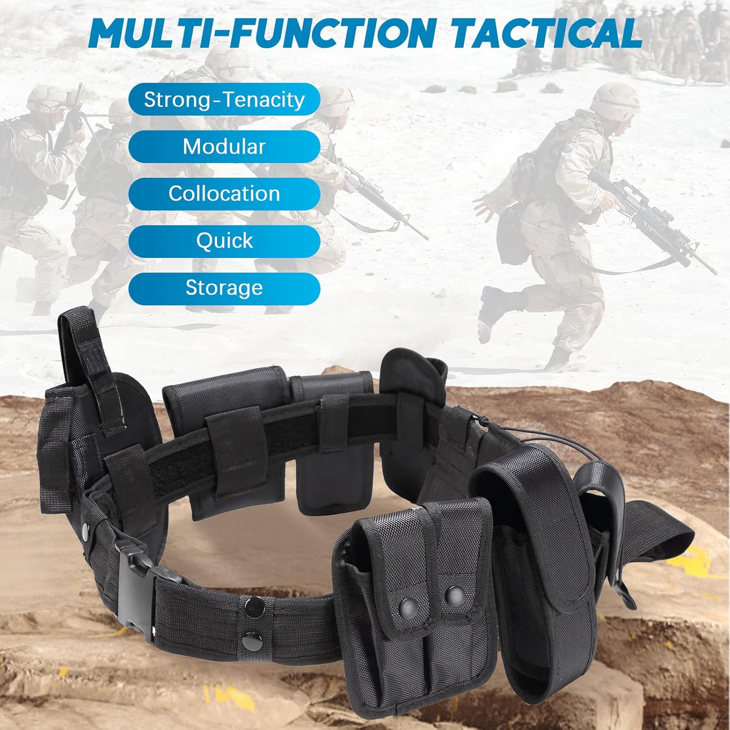 NATGAI 10 in 1 Duty Belt Black Law Enforcement Tactical Equipment System Set Police Security Military Tactical Duty Utility Belt - Image 5