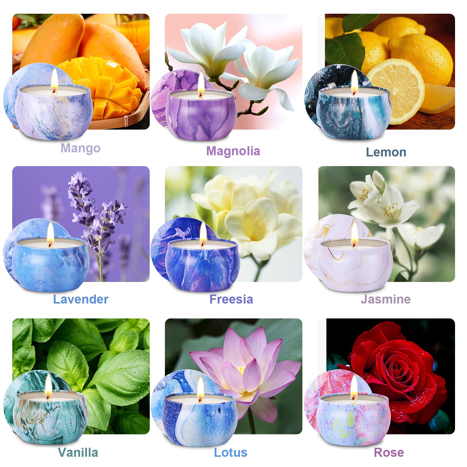 12er Set Duftkerzen Weihnachten - 2,5oz Sojawachs Mit 12 Düften