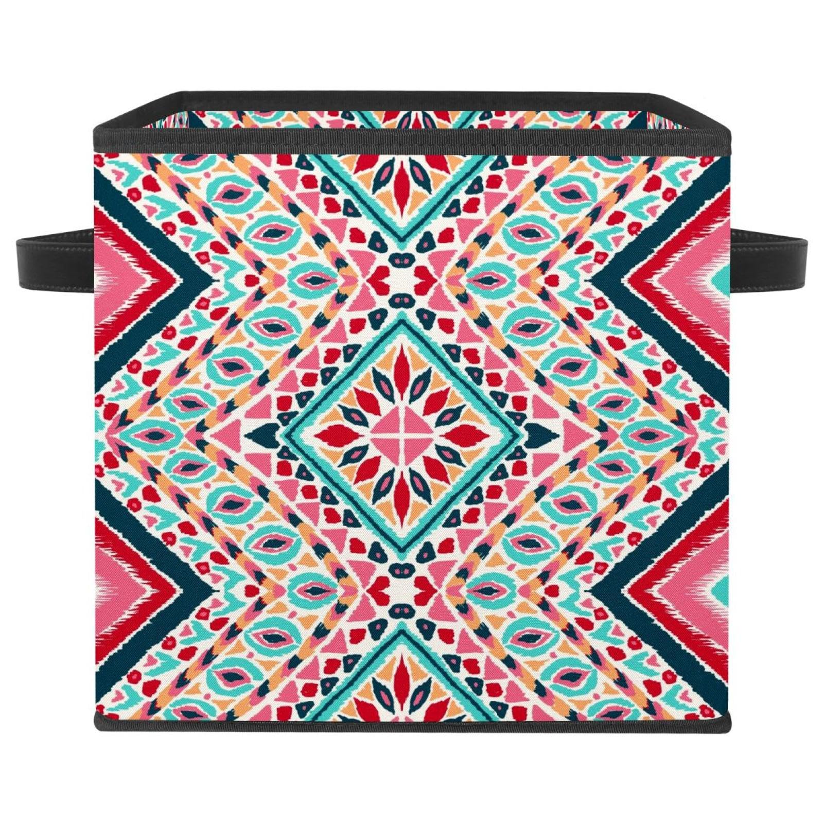 Boîte de rangement pliable en tissu style aztèque cube pour organiser vos placards