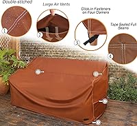 Vista 3 de NettyPro Funda para Sofá Loveseat de Patio Impermeable de Servicio Pesado para Muebles de Exterior Sofá de 2 Plazas, 54" An x 32" Pr x 35" Al, Marrón