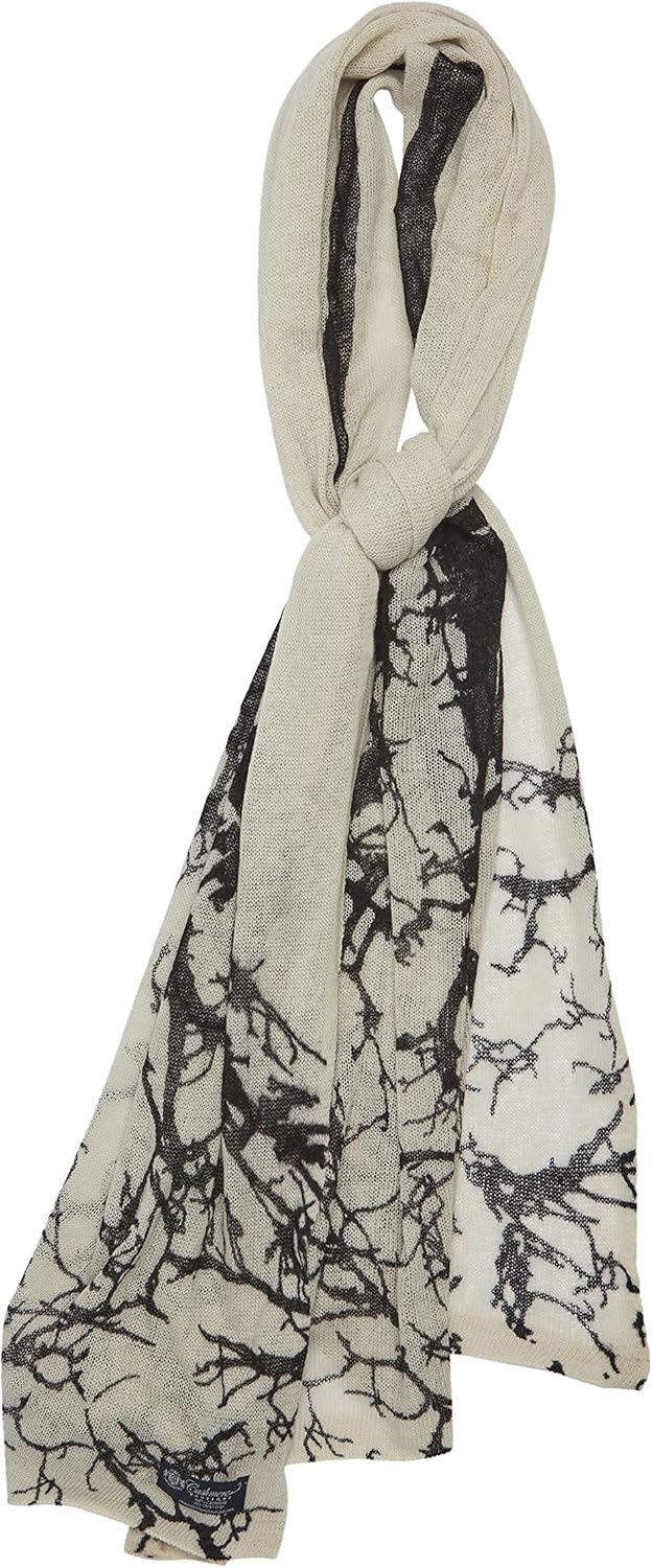 Cashmere Boutique 100% Pure Cashmere Shawl Women - Knitted, Soft, Luxury Lightweight, Tree Print Shawl - 22" x 76"
