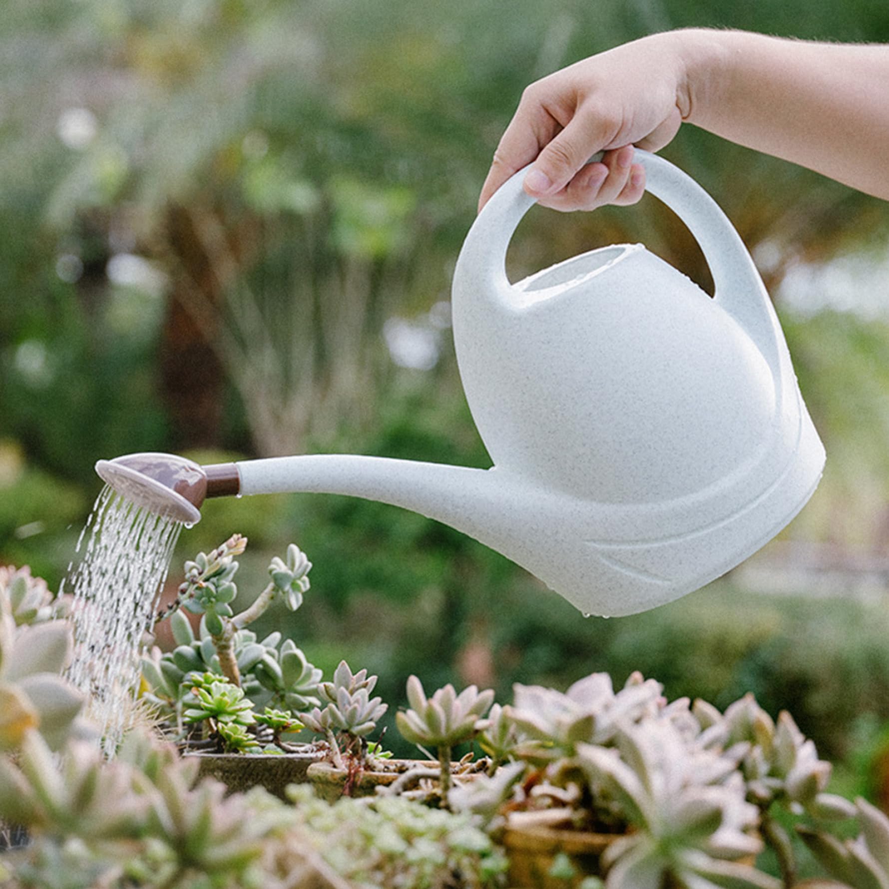 Arrosoir extérieur Arrosoir extérieur, arrosoir intérieur Arrosoirs Arrosoir d'intérieur 3,5 L Arrosoir à long bec 4 modes de pulvérisation Arrosoir en plastique for plantes avec pomme de douche amovi
