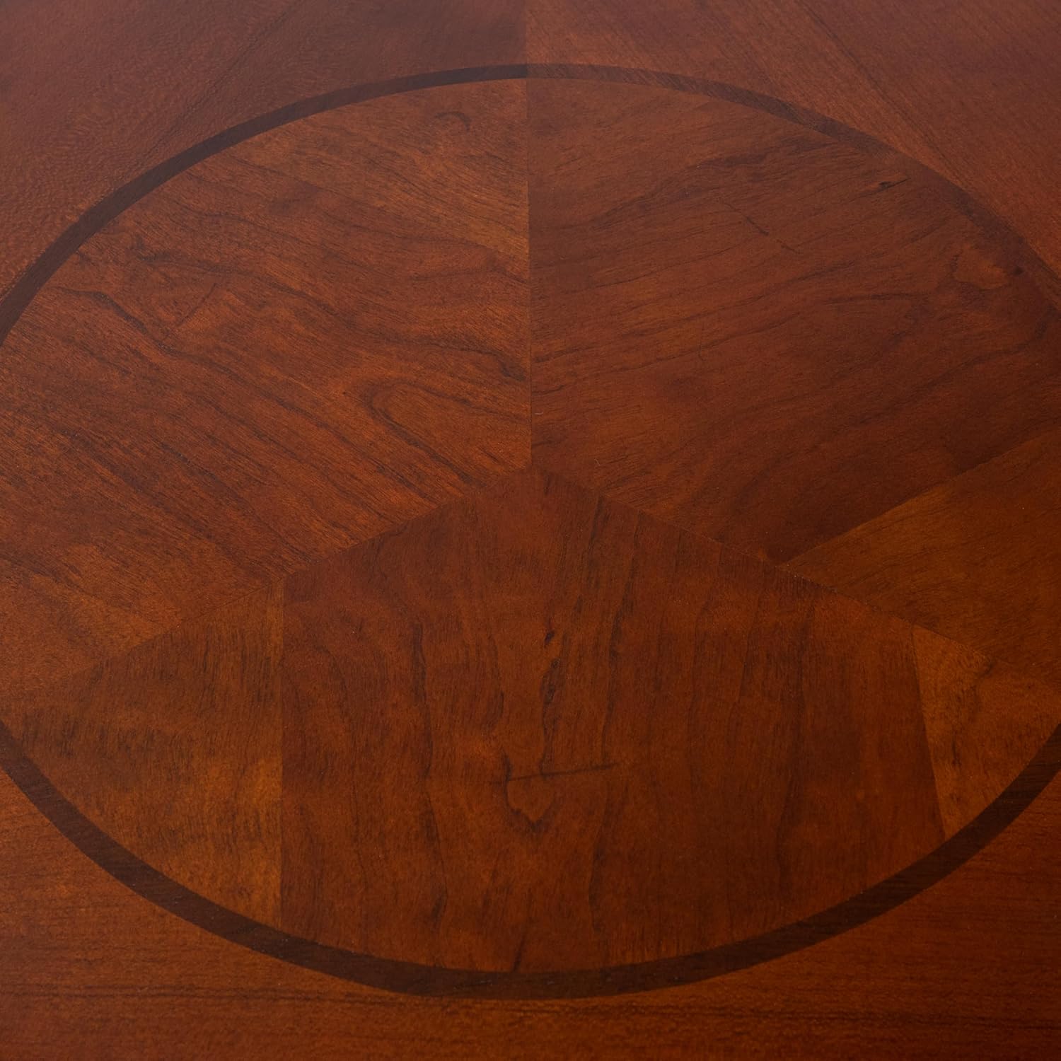 24/7 Shop at Home Marilee Rustic Round 2-Shelf Side Table, Brown Cherry