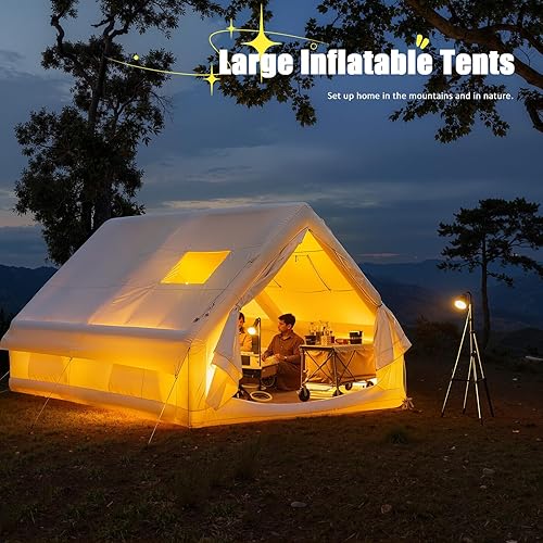 Miniatura 3 de Portable Inflatable Air Tent Tents Inflatable Tent Inflatable House Cabin Air Inflated Dome Camping Waterproof Cabin Beige