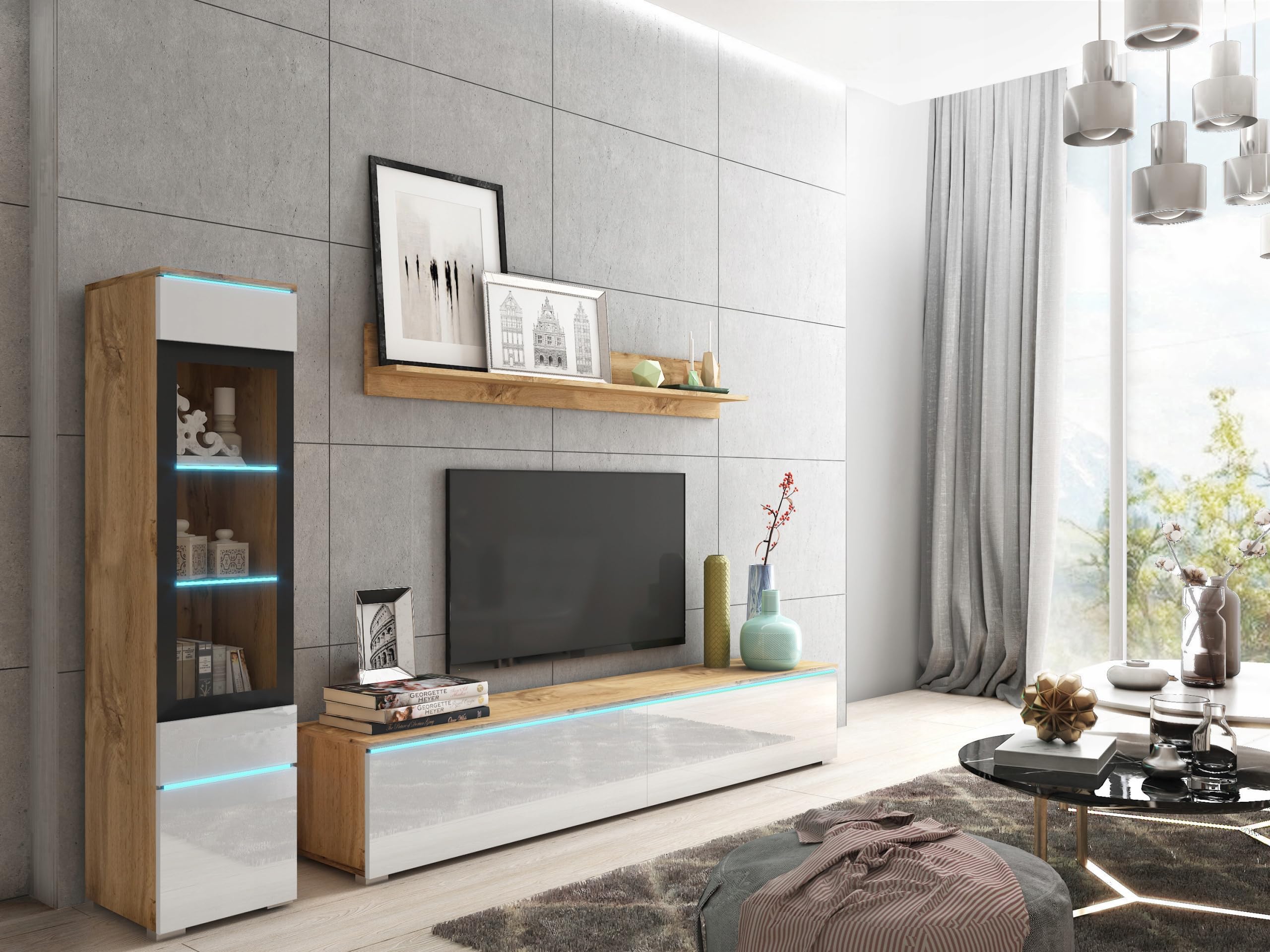 Wohnzimmermöbel-Set, RTV-Möbel-Set, 3 Elemente, moderne Wohnzimmermöbel, TV-Ständer, Wohnzimmermöbel