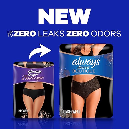 Miniatura 2 de Always Discreet Boutique - Ropa interior para incontinencia y posparto para mujer, máxima protección, talla S/M, negro, 20 unidades
