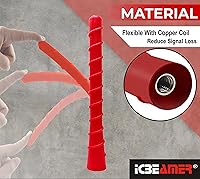 Vista 89 de ICBEAMER 3 inch / 76 mm MINI Mexican Mexico Flag Automotive Antenna with Internal Copper Coil Universal Fit AM/FM Radio Antenna Replacement