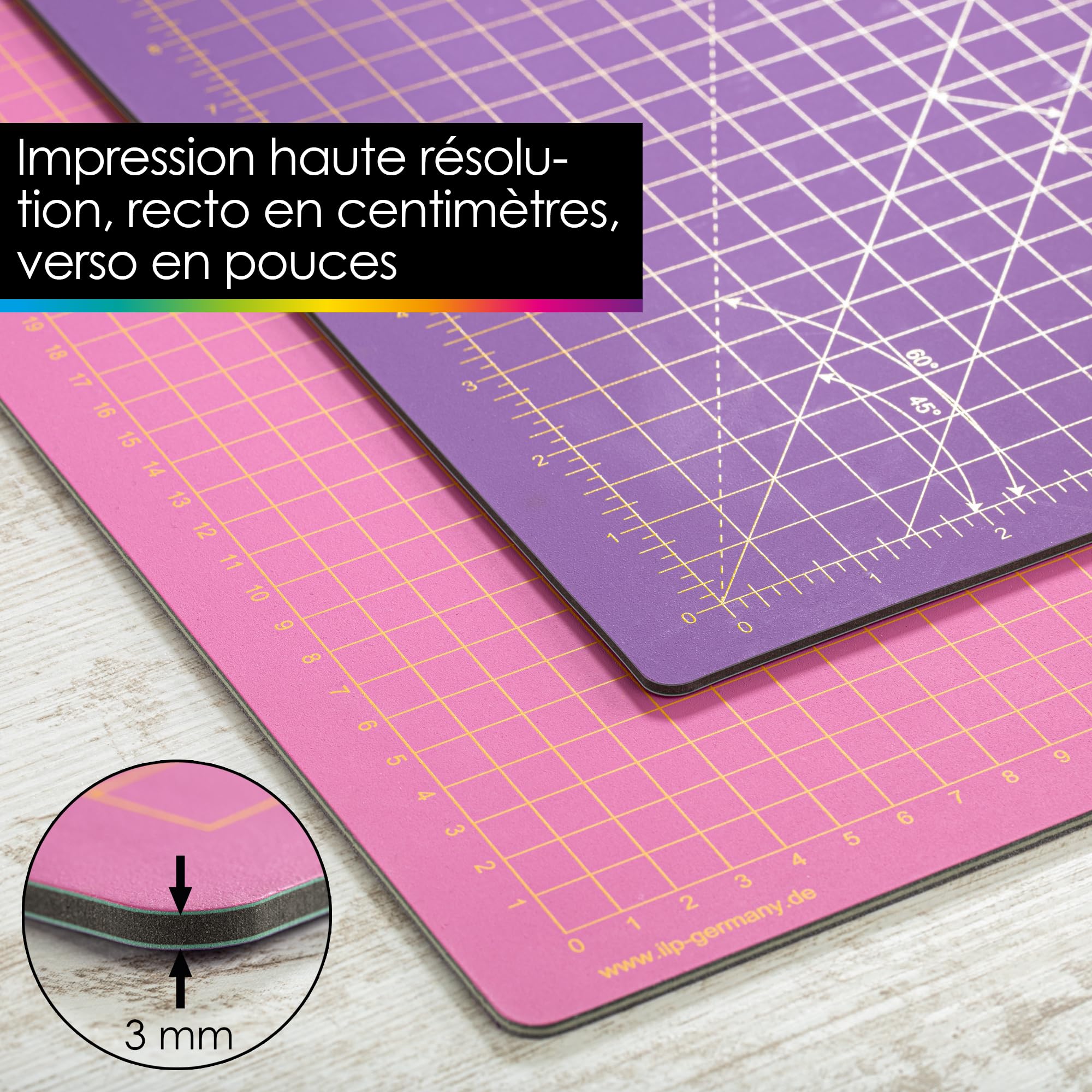 Tapis De Découpe Autocicatrisant A3 - PVC Recyclable - Pour Couture, Artisanat, Quilting - Double Face