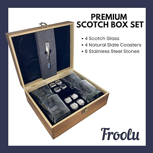 Miniatura 4 de Vasos de whisky personalizados para hombres, caja escocés de alta calidad, regalo grabado para marido, papá, novio, regalos de bar personalizados