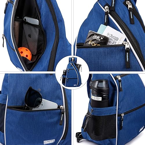 Miniatura 8 de Mochila de Pickleball Sucipi - Mochila de Pickleball para Hombres y Mujeres, Bolsa de Hombro Ajustable con Gancho para CercaGran CapacidadBolsillo