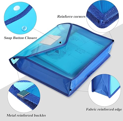 Vista 58 de Carpetas de plástico para archivos, 10 piezas, sobre expandible, carpeta organizadora de documentos con cierre a presión y bolsillo, bolsa Negro