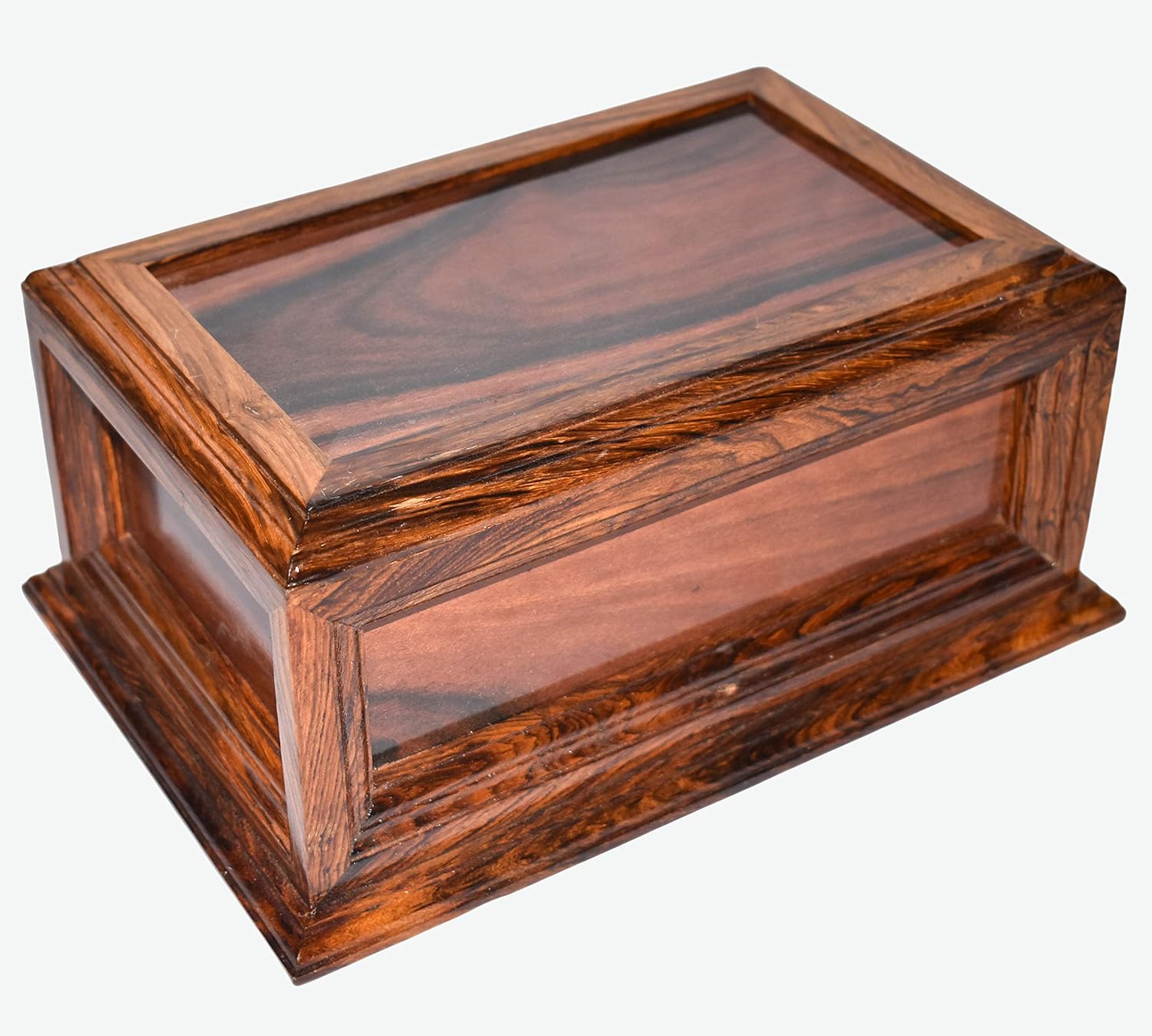 Handmade & Crafted Rosewood Borders Engraving Wooden Cremation Box/Urns for Human Ashes Adult - Funeral Urn Large (X-tra Large : 11" x 7.25" x 4.5" - 260lbs or 118kg, Natural 2)