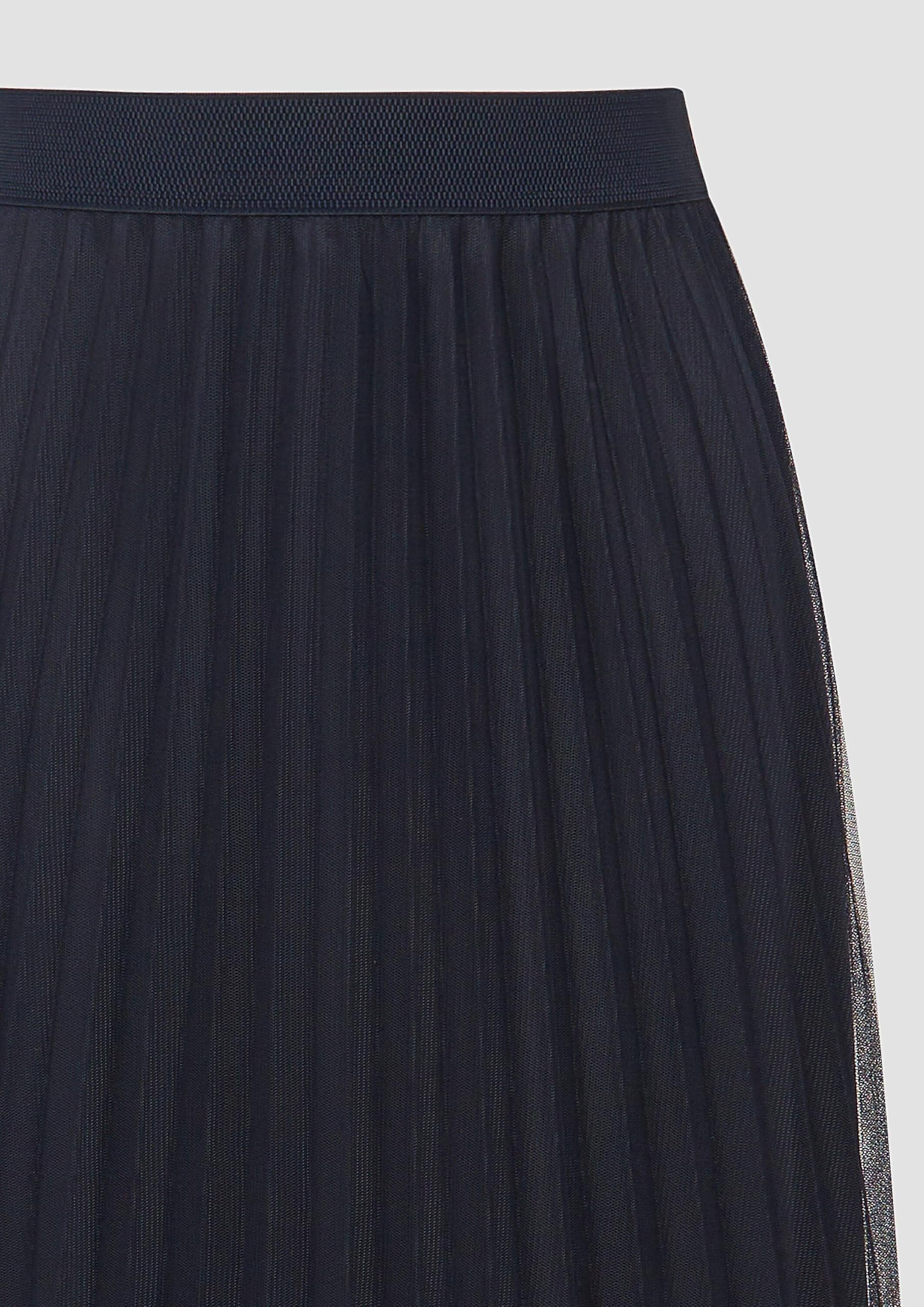 s.Oliver Eleganter Midirock aus plissiertem Mesh
