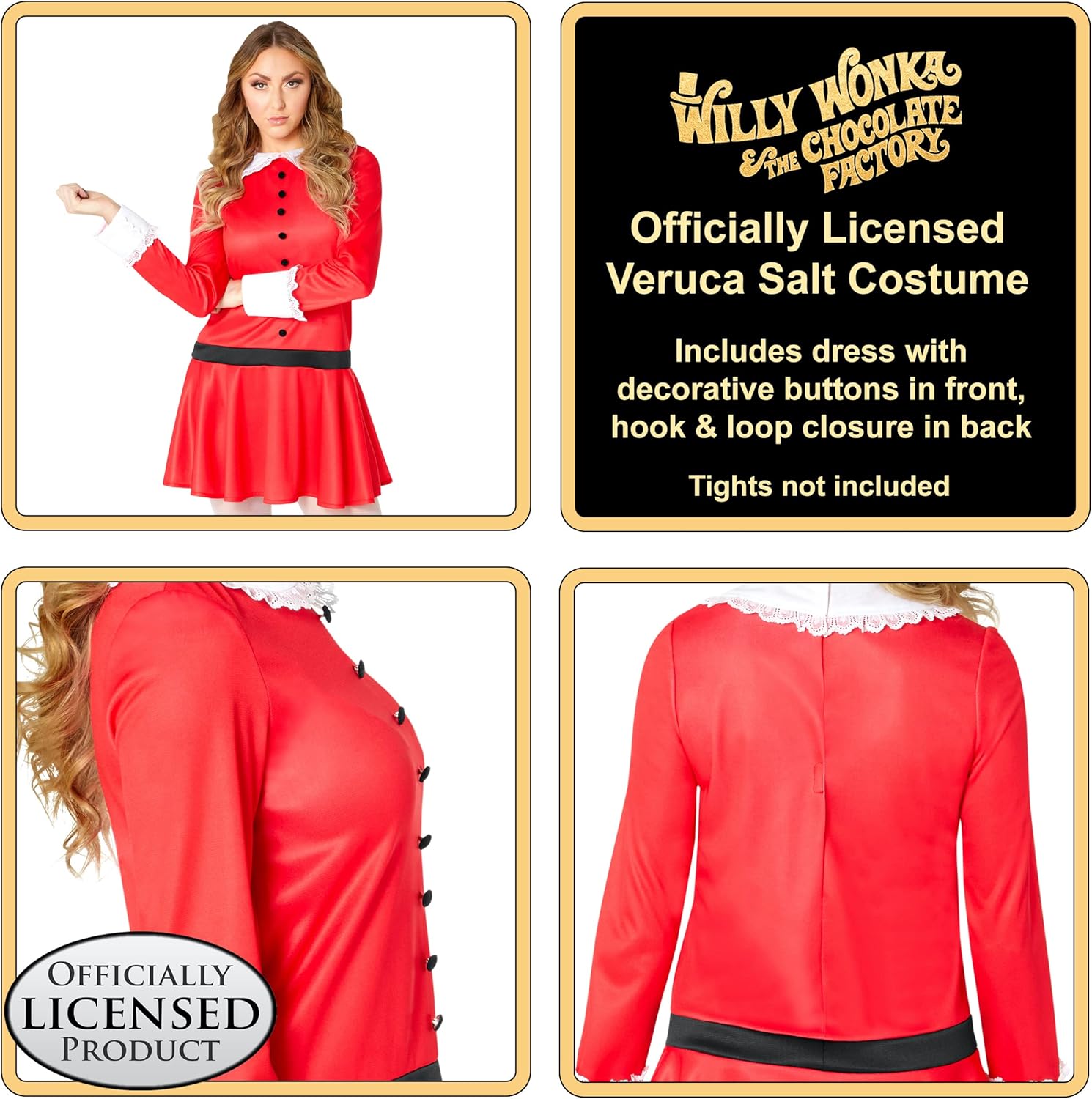 Rubies womens Willy Wonka Veruca Salt Costume Dress