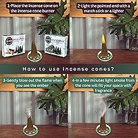 Vista 361 de TRUMIRI Incense Cones - Combo Pack of 20 Cone Incense - 10 Nag Champa + 10 Palo Santo - Insence Cones - Incense Cones Scented - Cone Incense Scents