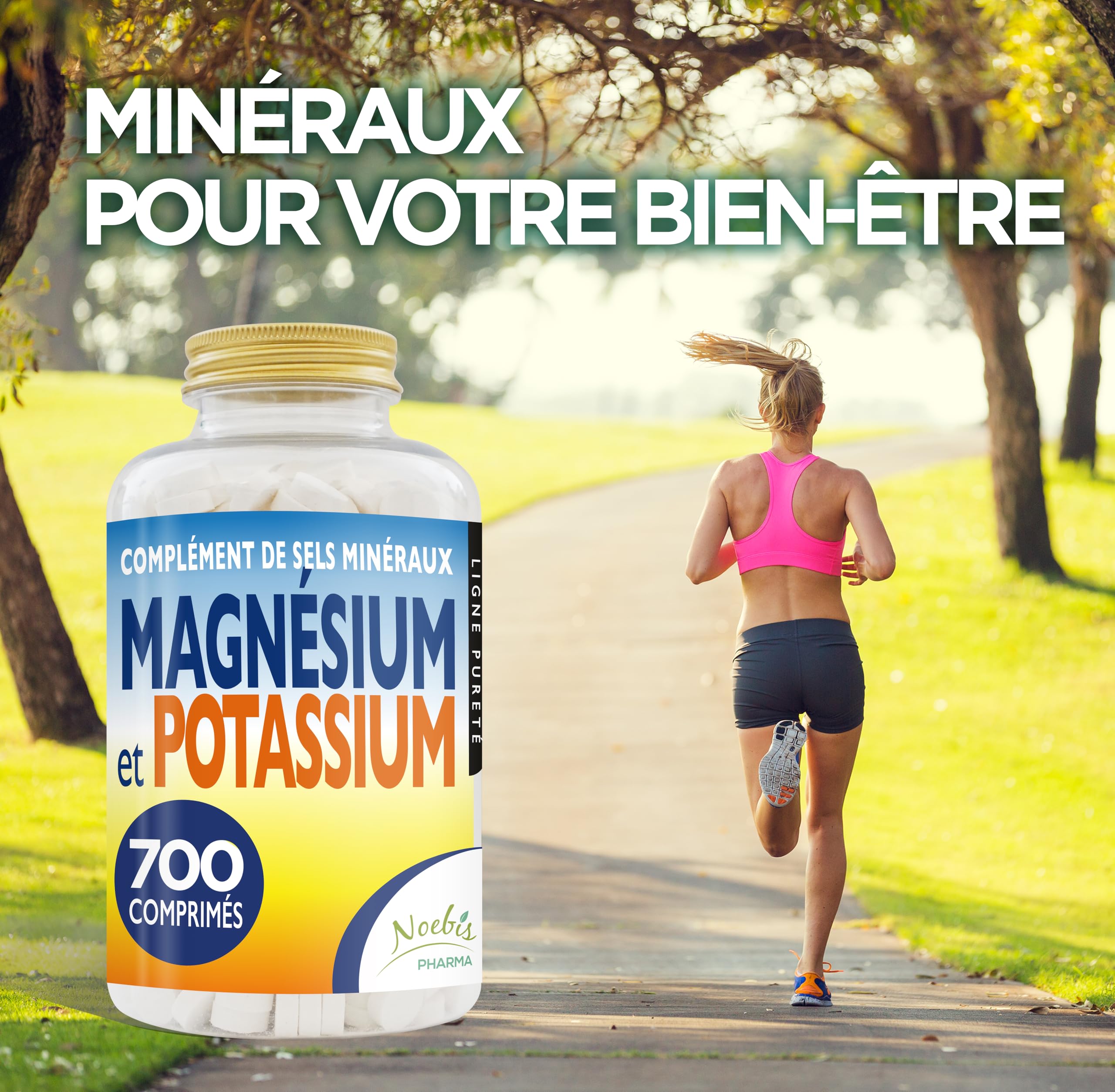Magnésium et Potassium 700 comprimés - Citrate de magnésium et de potassium - Contre la fatigue et l'épuisement physique, la chaleur, sels minéraux organiques hautement assimilables