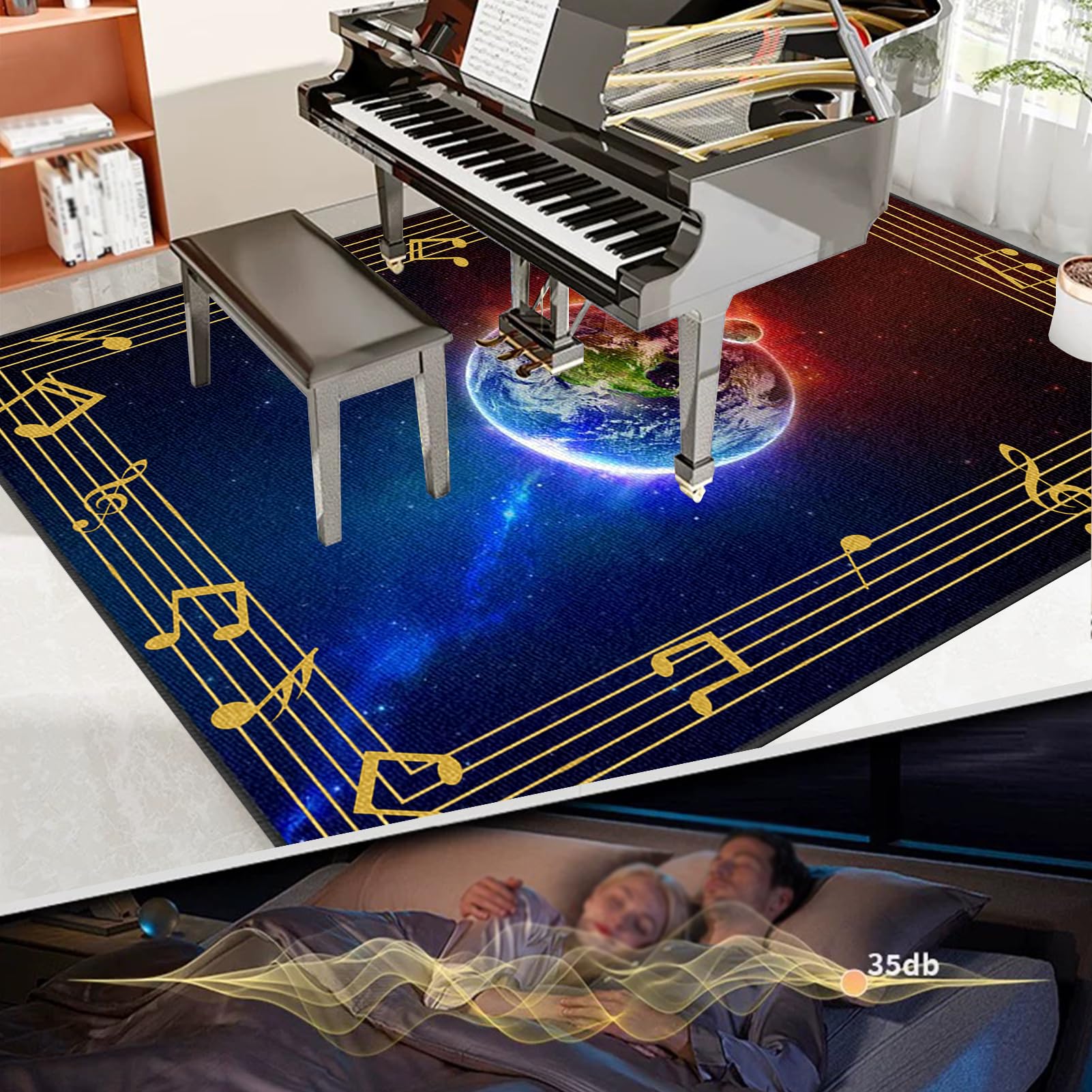 Bateria elektroniczna Dywan na perkusję i perkusję Maty akustyczne Pianino Baterie Akustyczne Maty Na Bęben Dźwiękoszczelny Antypoślizgowy Mata 180 x 140 cm