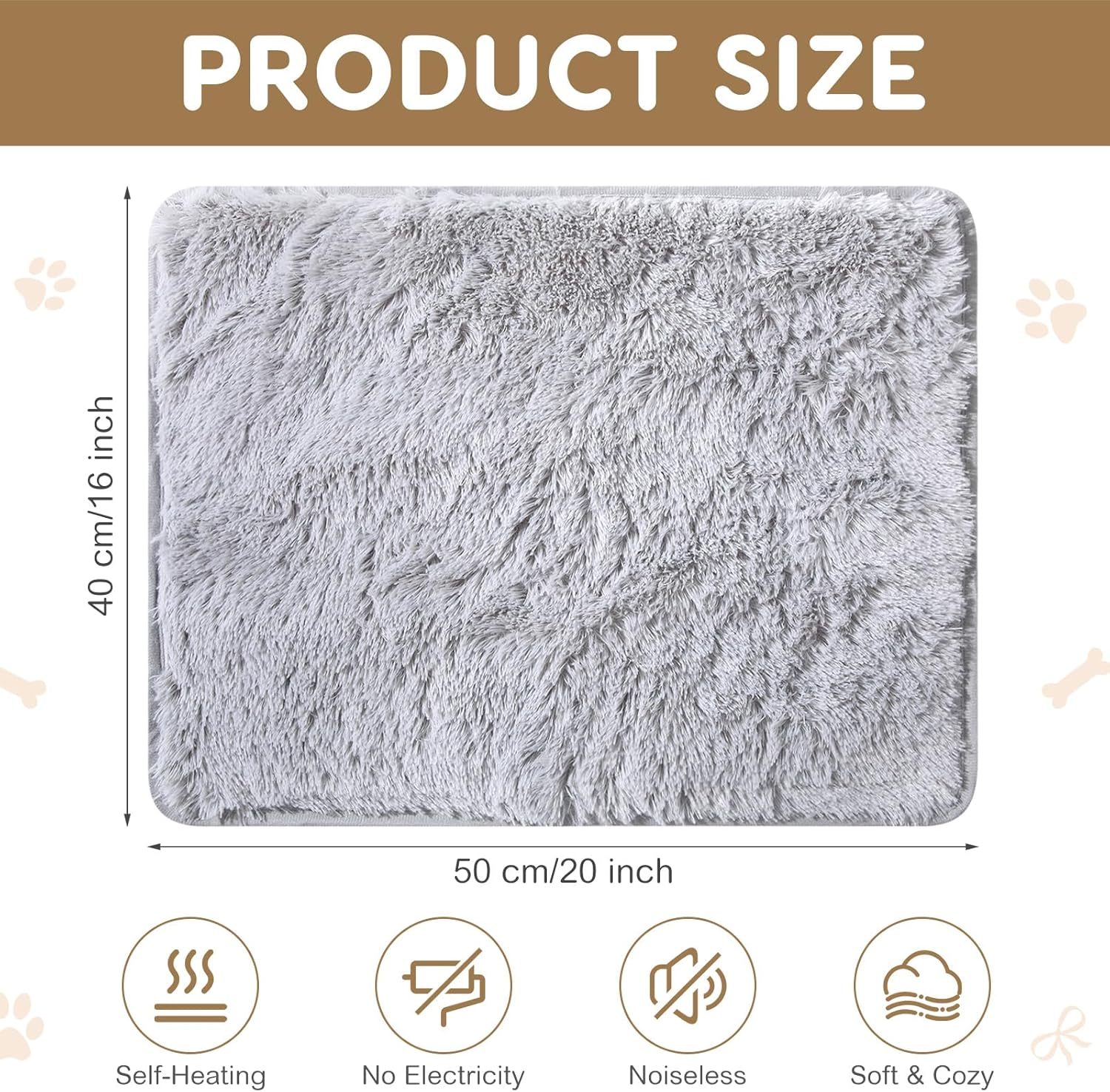 4 pack self warming cat pad self heating cat mat thick faux fur plush pet bed thermal washable dog mat anti slip bottom for outdoor indoor pets(grey,16" x 20") 16" x 20" grey