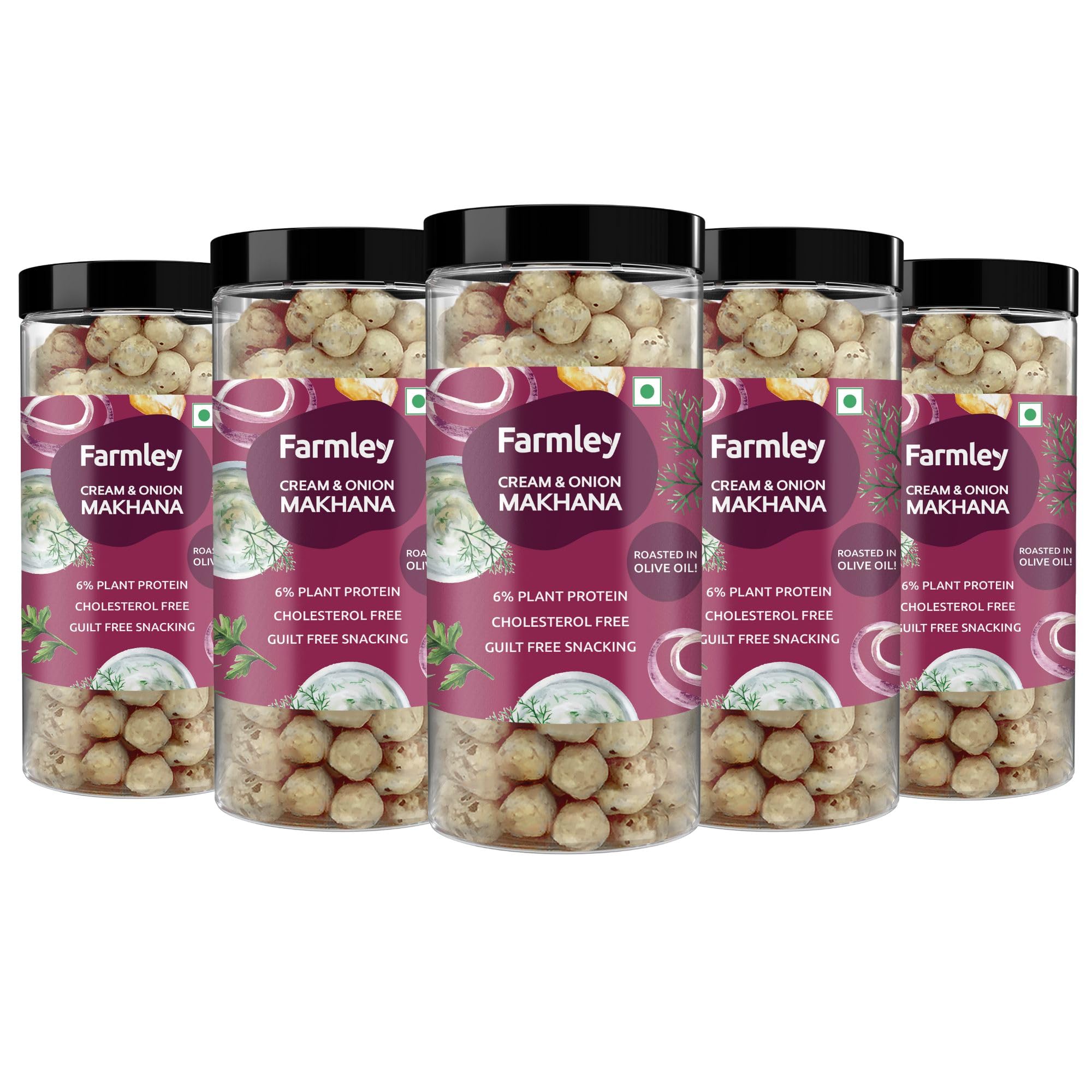 Farmley Cream & Onion Roasted Makhana- Roasted In Olive Oil 415 gram (Pack of 5, Each 83g) (B0C5R26SJK) Amazon Price History, Amazon Price Tracker