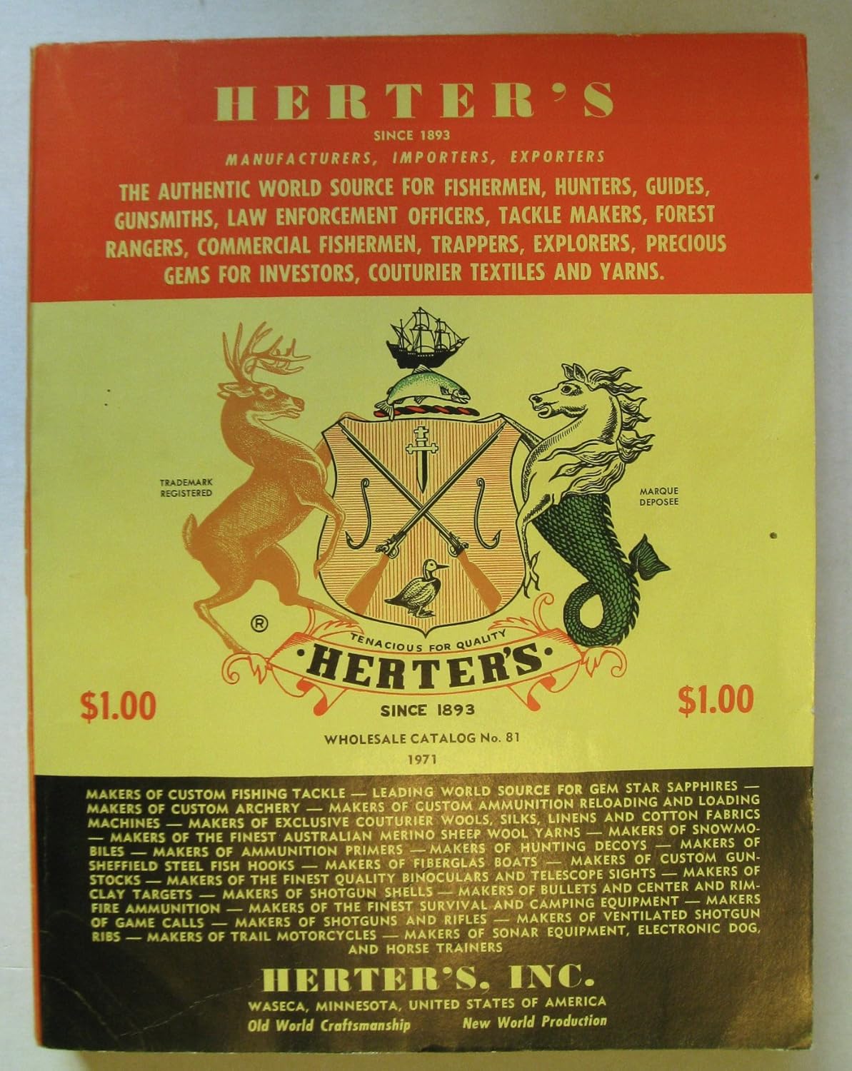 Herter's Wholesale Catalog No. 81, 1971 Herter's Books