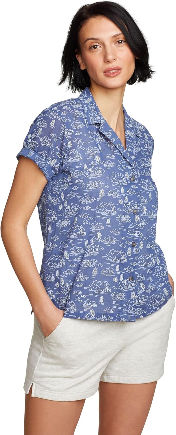 Eddie Bauer Women's Short Sleeve Packable Camp Shirt