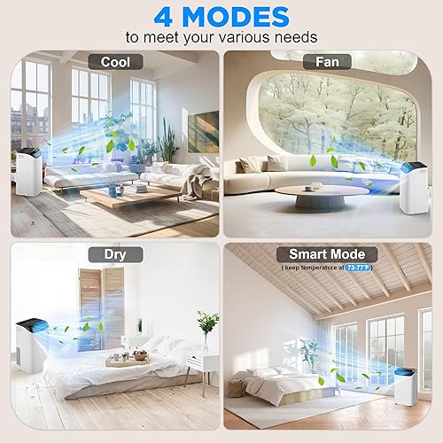 Miniatura 3 de Humhold Aire acondicionado portátil de 14000 BTU con control remoto, unidad de aire acondicionado de refrigeración independiente 3 en 1 con