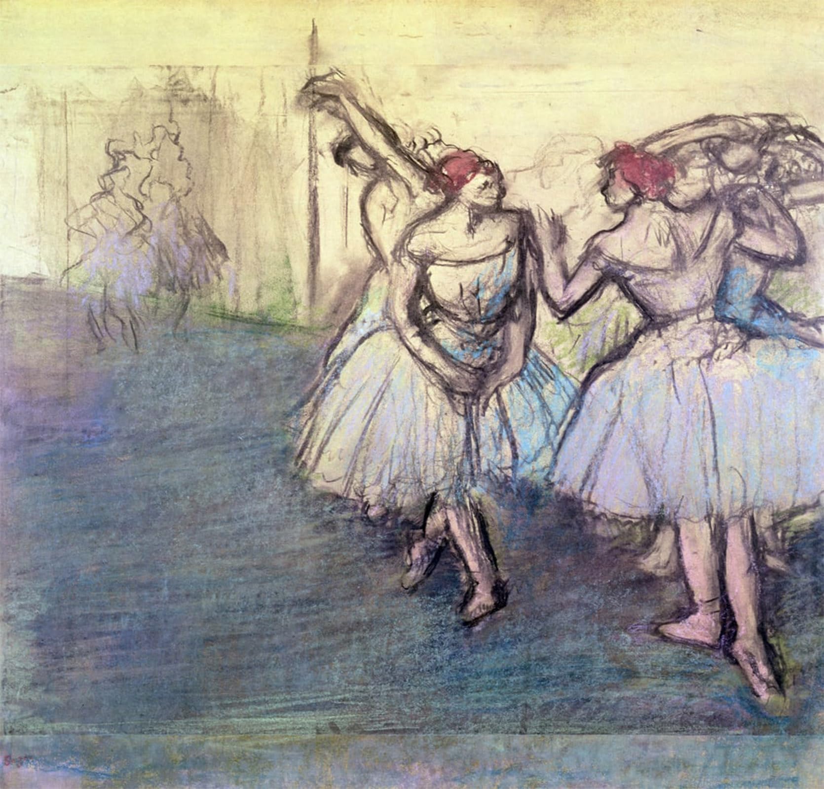 POSTERIIk Famous Print Pop Art Wall Art Graffiti the Dancers by Edgar Degas Art Prints for Home Decor 60x90cm