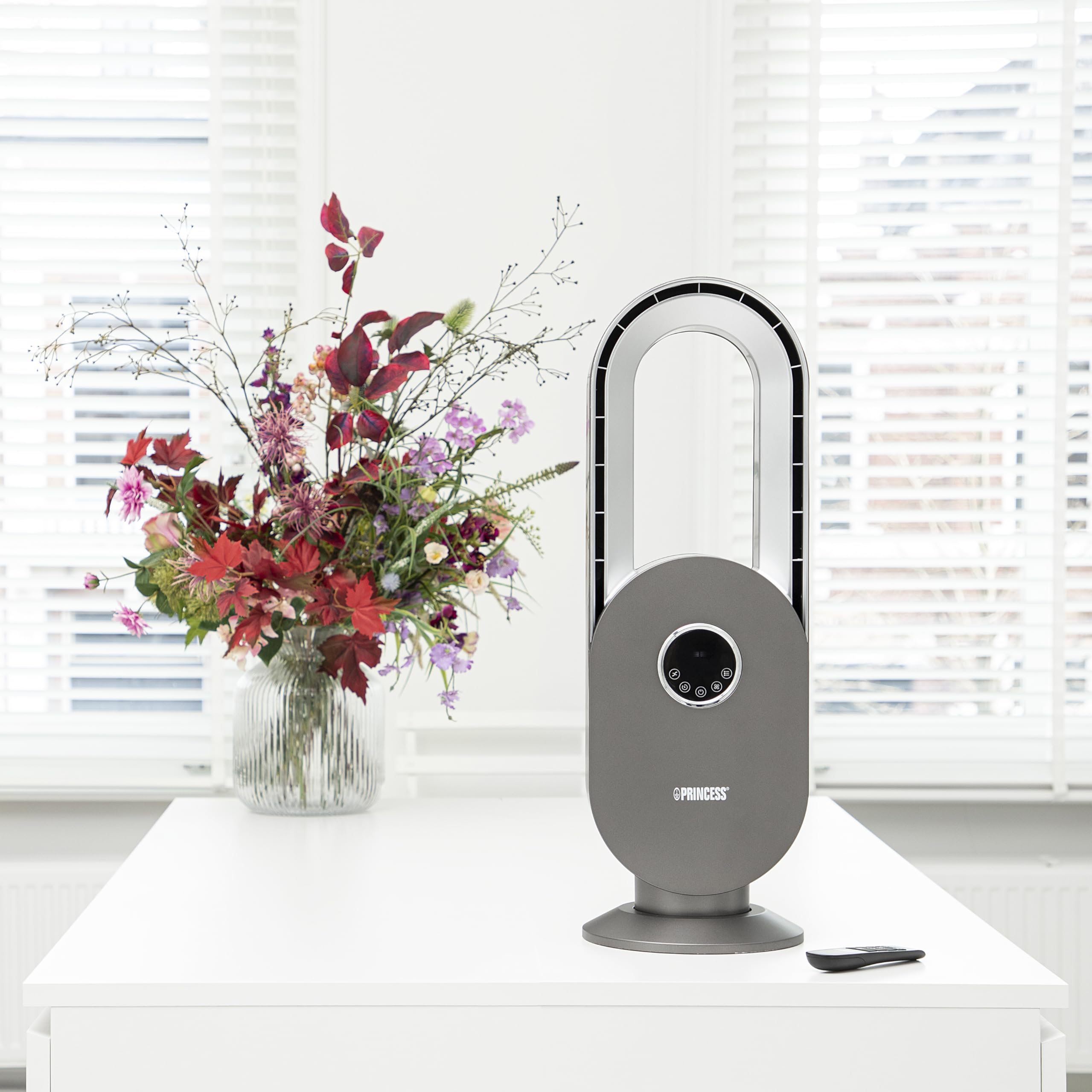 Princess Ventilatore senza pale - Sicuro, silenzioso ed efficiente - 3 velocità e 3 modalità - Timer - Telecomando incluso