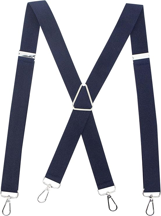 Calvertt Suspenders for Men X Shape Belt Loop Elastic Suspenders NAVY One size Amazon