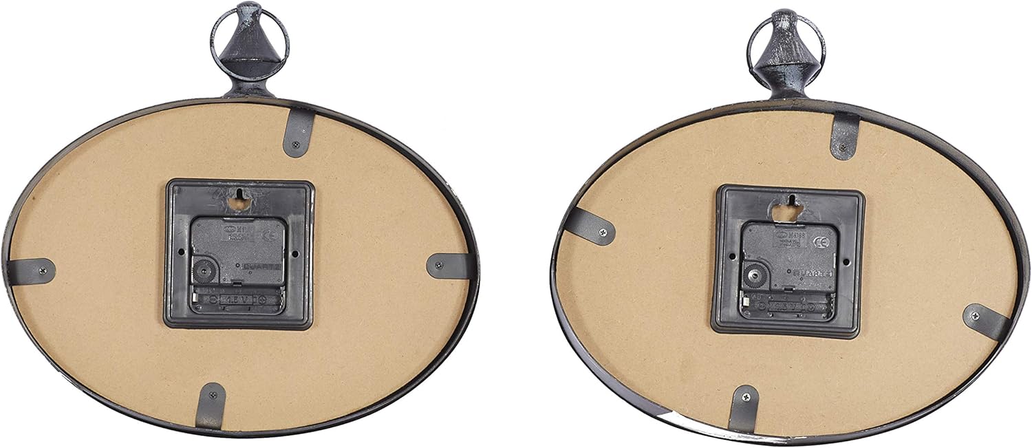 Deco 79 Metal Decorative Wall Clock Pocket Watch Style Wall Clock for Home, set of 2 Wall Clock for Room 11" x 3" x 12", Cream