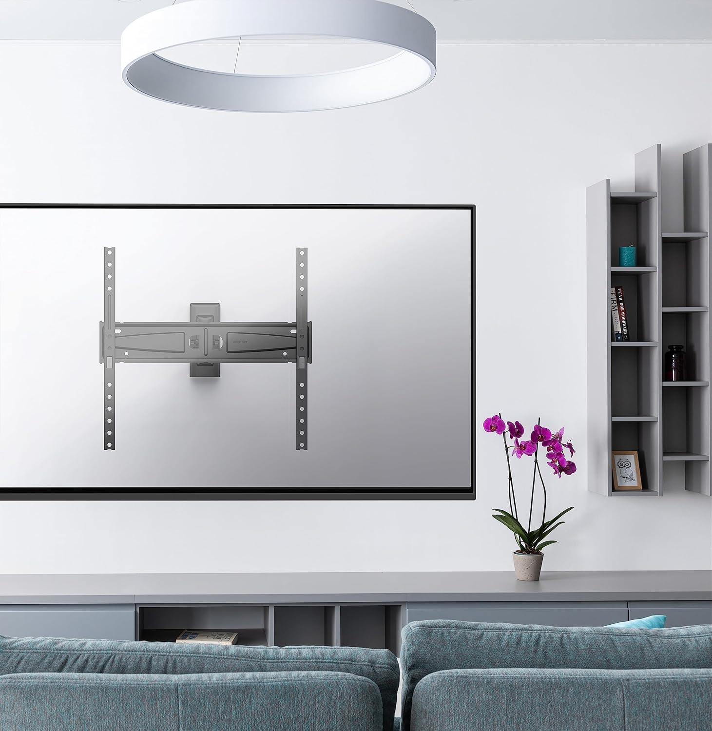 Meliconi SPACE SYSTEM TURN 400, Supporto TV Parete Inclinabile, Staffa per TV a Schermo Piatto da 40" a 65", Attacco VESA 200-300-400, Portata 45 Kg, Made in Italy, Nero